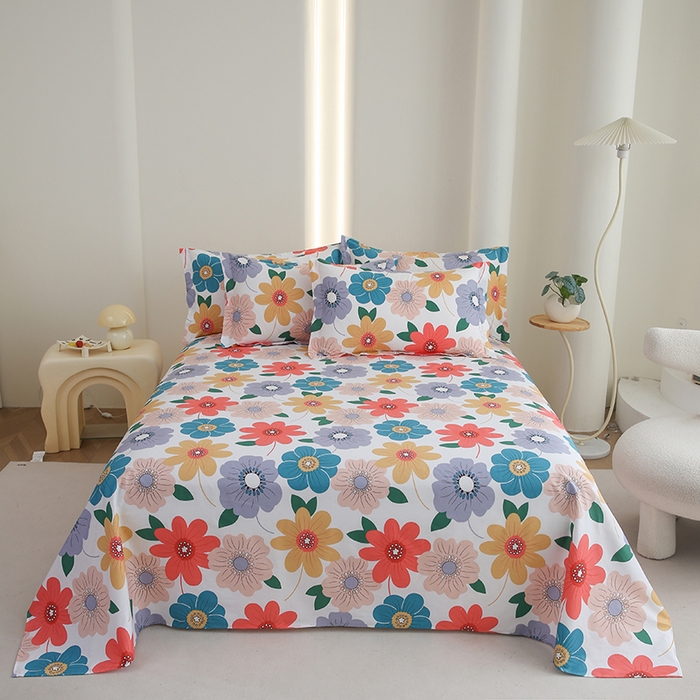 91家纺网 家纺一手货源 找家纺 （总）优家居工厂店 2026新款13360纯棉床单单件印花全棉加厚大学生宿舍三件套