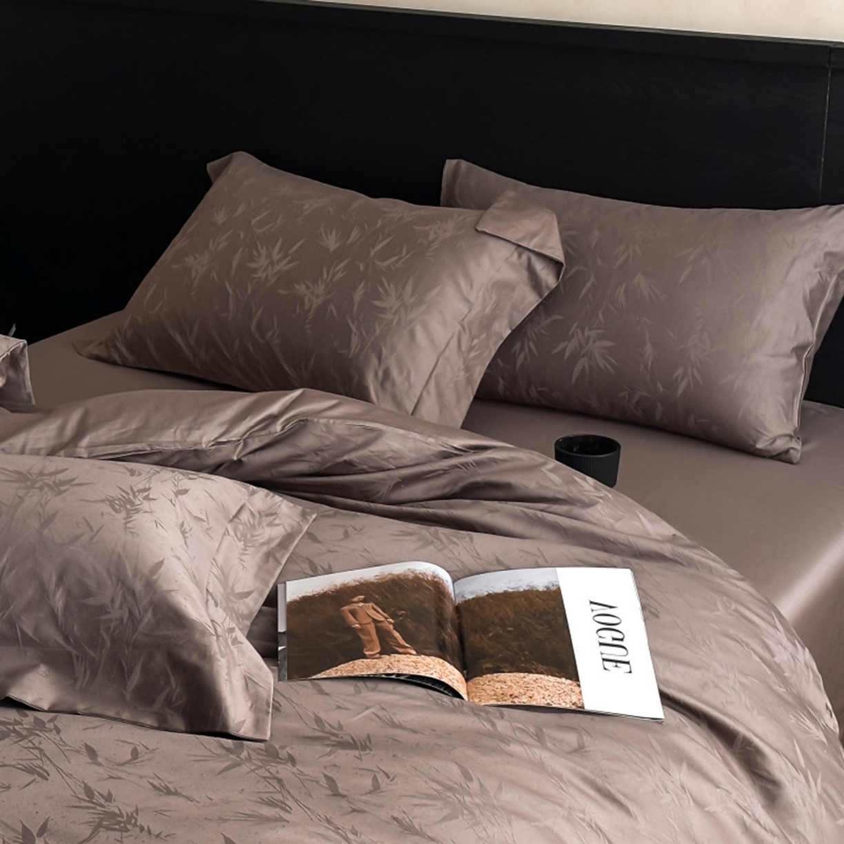 91家纺网 家纺一手货源 找家纺 涵美人家纺 2025新款长绒棉真50双股高支全棉提花四件套纯棉 辉映089