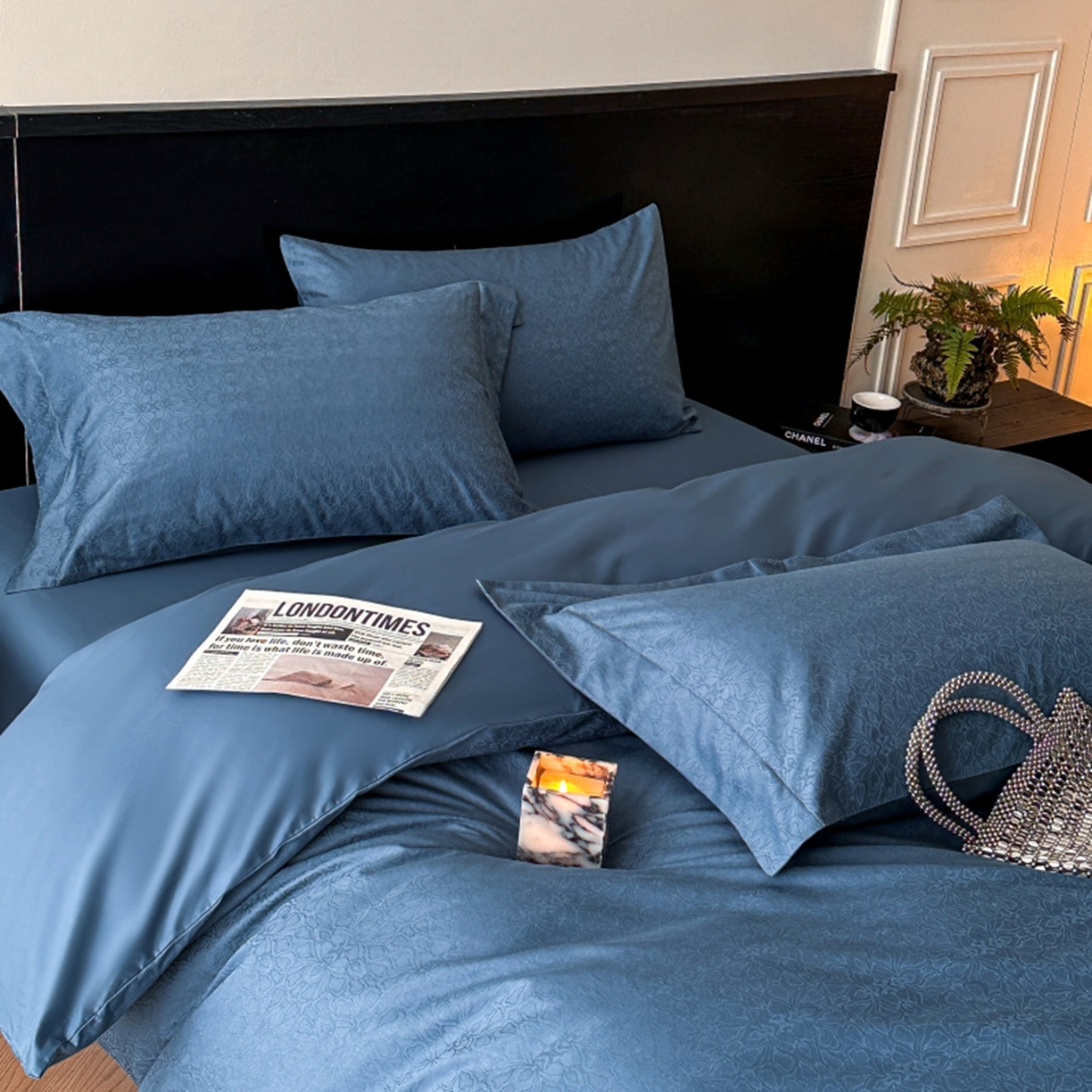 91家纺网 家纺一手货源 找家纺 涵美人家纺 2025新款长绒棉真50双股高支全棉提花四件套纯棉 荟锦120