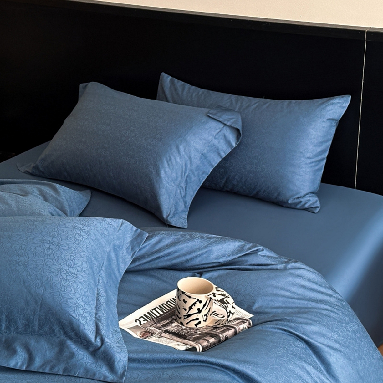 91家纺网 家纺一手货源 找家纺 涵美人家纺 2025新款长绒棉真50双股高支全棉提花四件套纯棉 荟锦120