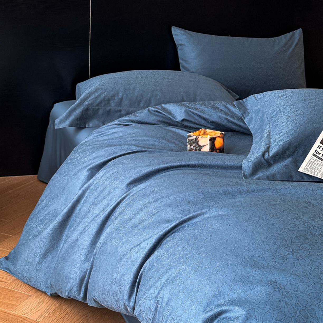 91家纺网 家纺一手货源 找家纺 涵美人家纺 2025新款长绒棉真50双股高支全棉提花四件套纯棉 荟锦120