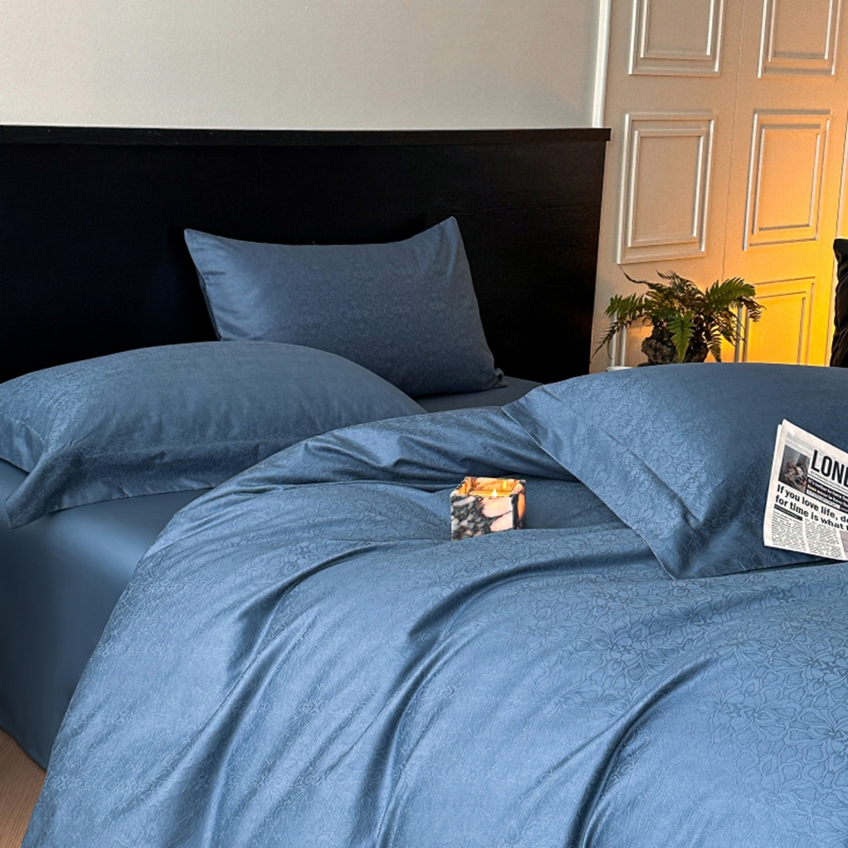 91家纺网 家纺一手货源 找家纺 涵美人家纺 2025新款长绒棉真50双股高支全棉提花四件套纯棉 荟锦120