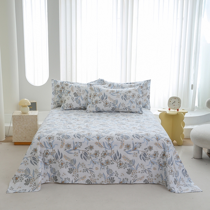 91家纺网 家纺一手货源 找家纺 优家居工厂店 2026新款13360纯棉床单单件印花全棉加厚大学生宿舍三件套 普洛斯