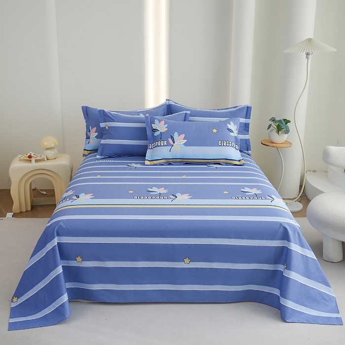 91家纺网 家纺一手货源 找家纺 （总）优家居工厂店 2026新款13360纯棉床单单件印花全棉加厚大学生宿舍三件套