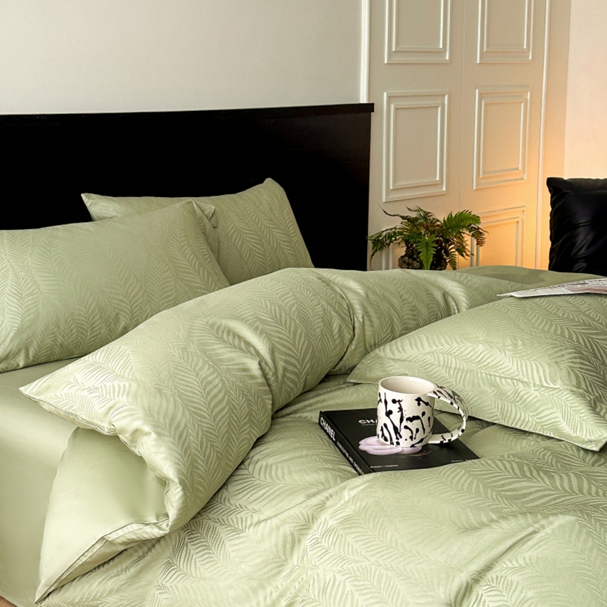 91家纺网 家纺一手货源 找家纺 涵美人家纺 2025新款长绒棉真50双股高支全棉提花四件套纯棉 曼蔓118