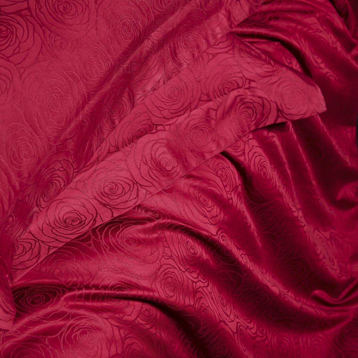 91家纺网 家纺一手货源 找家纺 涵美人家纺 2025新款长绒棉真50双股高支全棉提花四件套纯棉 玫瑰069