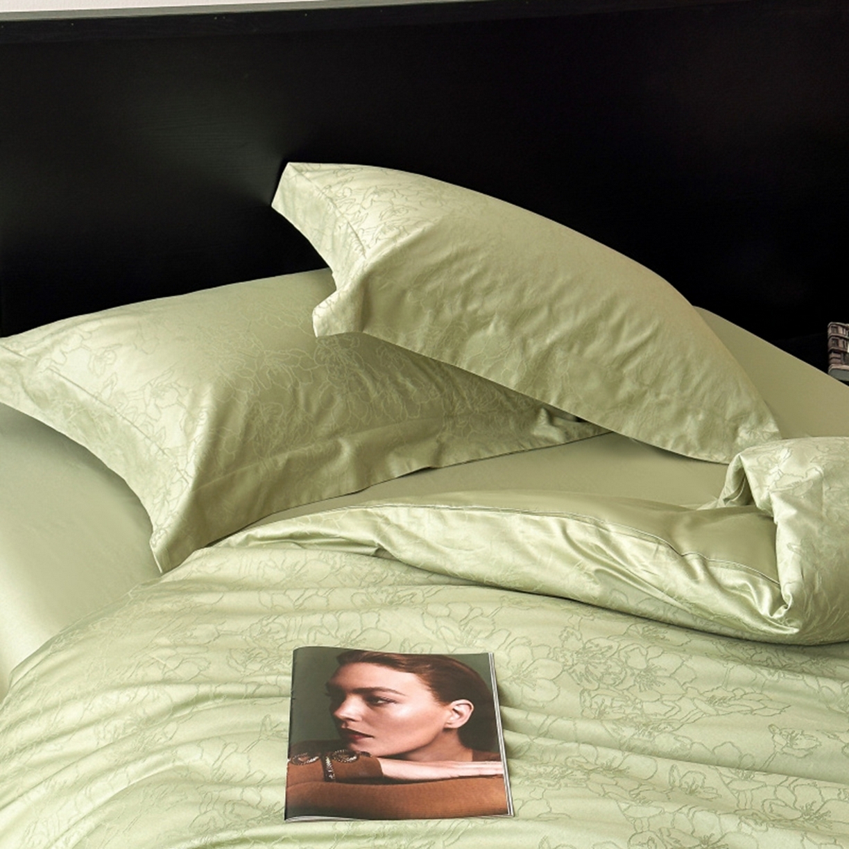 91家纺网 家纺一手货源 找家纺 涵美人家纺 2025新款长绒棉真50双股高支全棉提花四件套纯棉 梦兰118