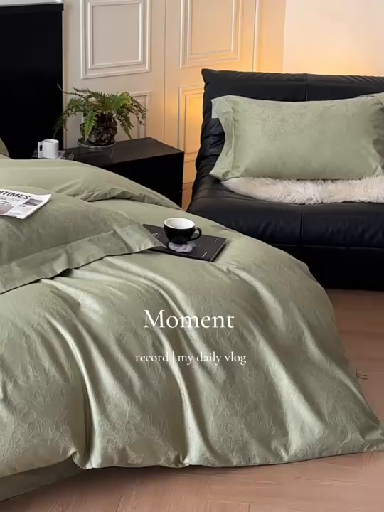 91家纺网 家纺一手货源 找家纺 涵美人家纺 2025新款长绒棉真50双股高支全棉提花四件套纯棉 梦兰118