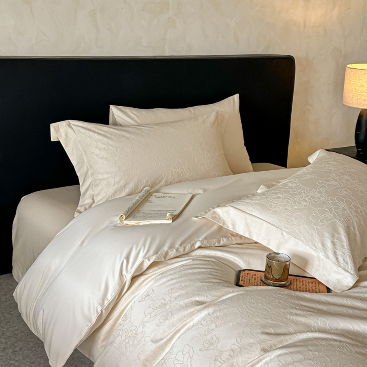 91家纺网 家纺一手货源 找家纺 涵美人家纺 2025新款长绒棉真50双股高支全棉提花四件套纯棉 梦兰126