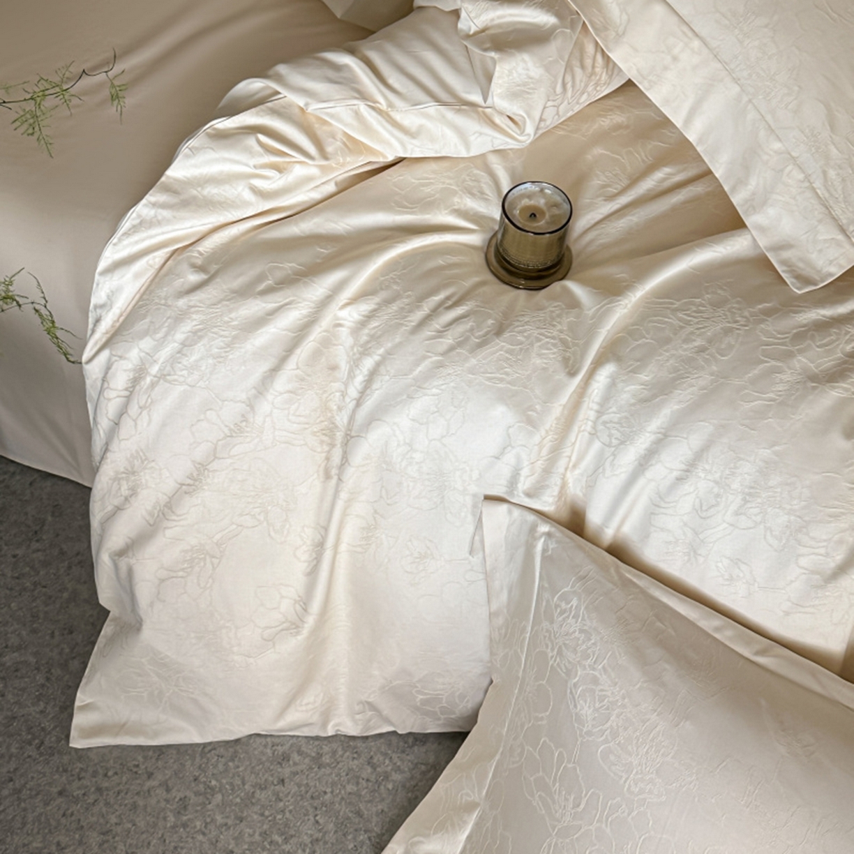 91家纺网 家纺一手货源 找家纺 涵美人家纺 2025新款长绒棉真50双股高支全棉提花四件套纯棉 梦兰126