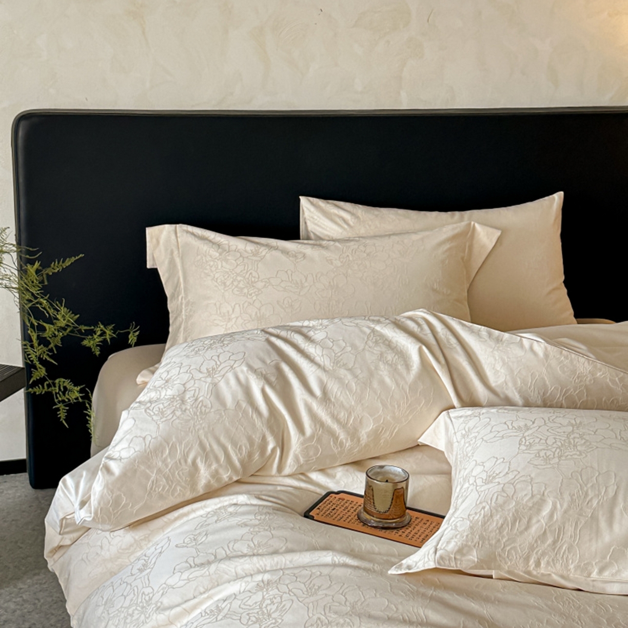 91家纺网 家纺一手货源 找家纺 涵美人家纺 2025新款长绒棉真50双股高支全棉提花四件套纯棉 梦兰126