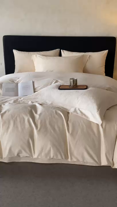 91家纺网 家纺一手货源 找家纺 涵美人家纺 2025新款长绒棉真50双股高支全棉提花四件套纯棉 梦兰126