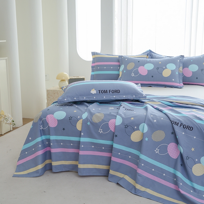 91家纺网 家纺一手货源 找家纺 优家居工厂店 2026新款13360纯棉床单单件印花全棉加厚大学生宿舍三件套 绽放星河-灰