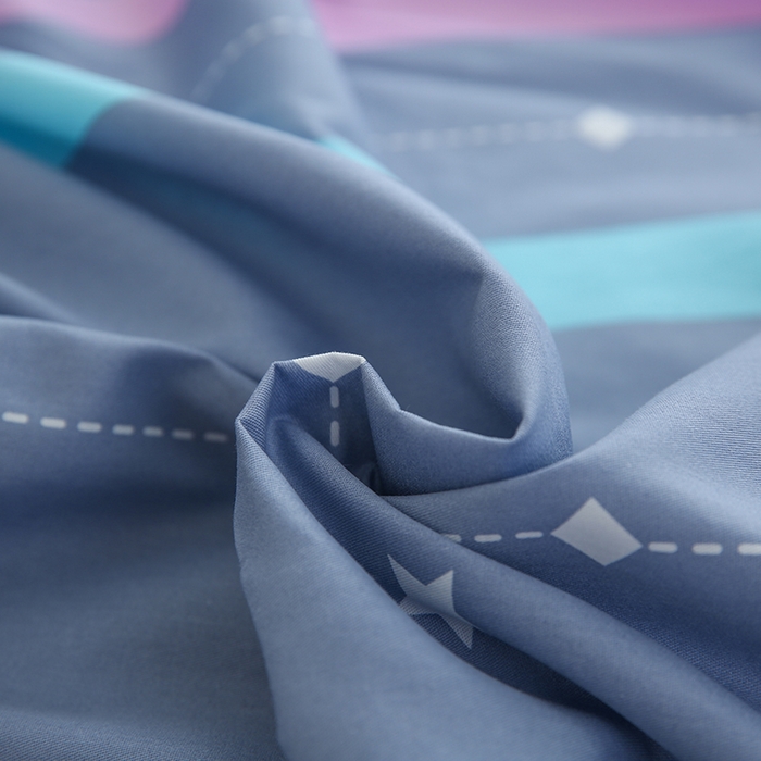 91家纺网 家纺一手货源 找家纺 优家居工厂店 2026新款13360纯棉床单单件印花全棉加厚大学生宿舍三件套 绽放星河-灰