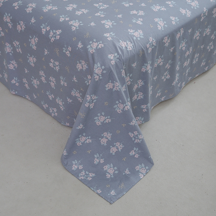 91家纺网 家纺一手货源 找家纺 优家居工厂店 2026新款13360纯棉床单单件印花全棉加厚大学生宿舍三件套 柏林花涧-蓝