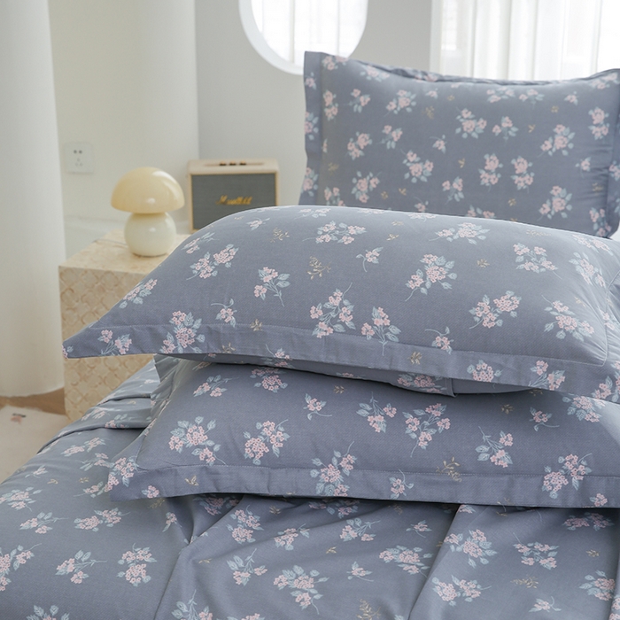 91家纺网 家纺一手货源 找家纺 优家居工厂店 2026新款13360纯棉床单单件印花全棉加厚大学生宿舍三件套 柏林花涧-蓝