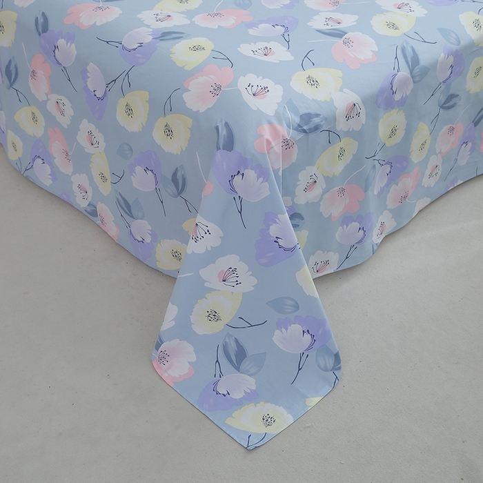 91家纺网 家纺一手货源 找家纺 优家居工厂店 2026新款13360纯棉床单单件印花全棉加厚大学生宿舍三件套 百合密语-兰