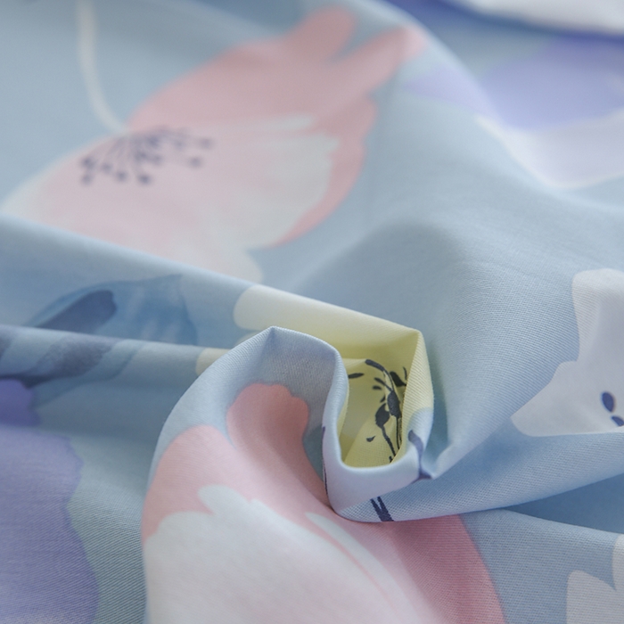 91家纺网 家纺一手货源 找家纺 优家居工厂店 2026新款13360纯棉床单单件印花全棉加厚大学生宿舍三件套 百合密语-兰