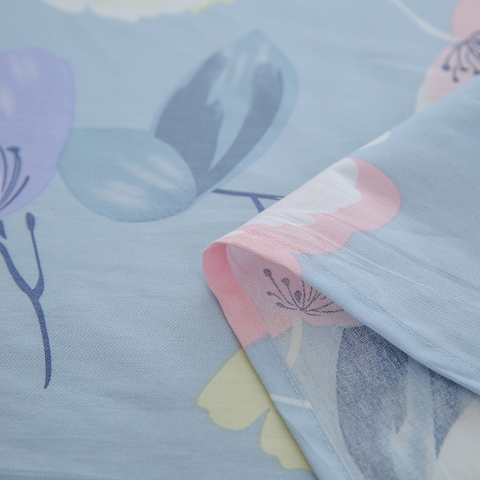 91家纺网 家纺一手货源 找家纺 优家居工厂店 2026新款13360纯棉床单单件印花全棉加厚大学生宿舍三件套 百合密语-兰