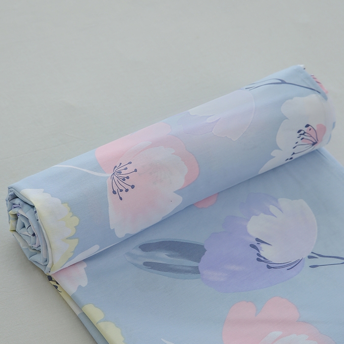 91家纺网 家纺一手货源 找家纺 优家居工厂店 2026新款13360纯棉床单单件印花全棉加厚大学生宿舍三件套 百合密语-兰