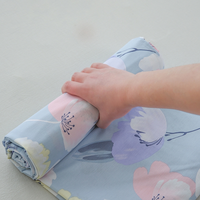 91家纺网 家纺一手货源 找家纺 优家居工厂店 2026新款13360纯棉床单单件印花全棉加厚大学生宿舍三件套 百合密语-兰