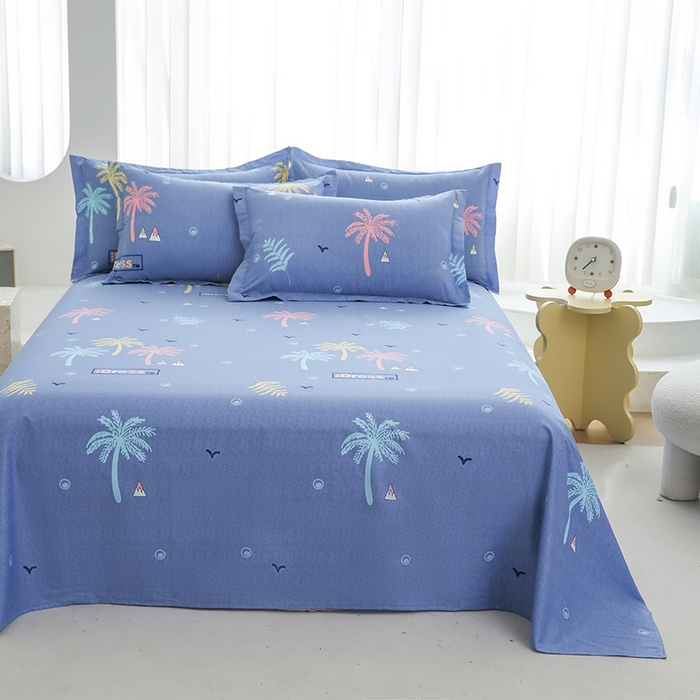 91家纺网 家纺一手货源 找家纺 优家居工厂店 2026新款13360纯棉床单单件印花全棉加厚大学生宿舍三件套 缤纷季节