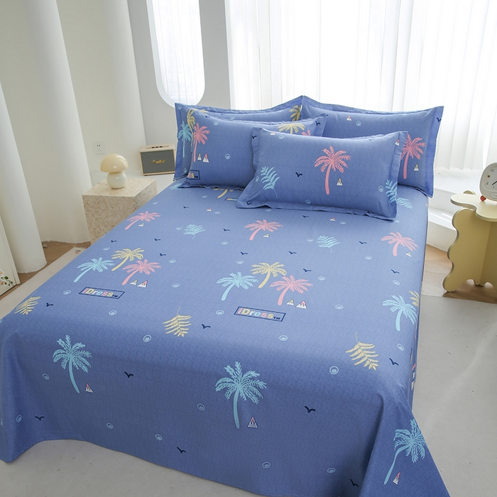 91家纺网 家纺一手货源 找家纺 优家居工厂店 2026新款13360纯棉床单单件印花全棉加厚大学生宿舍三件套 缤纷季节