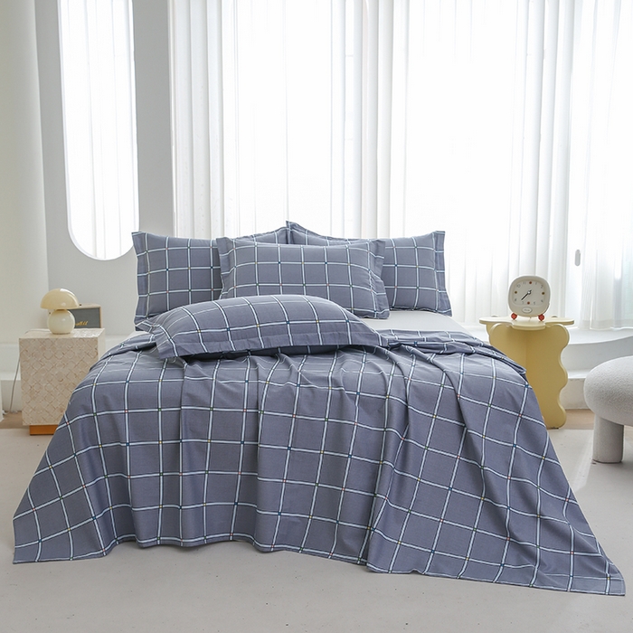 91家纺网 家纺一手货源 找家纺 优家居工厂店 2026新款13360纯棉床单单件印花全棉加厚大学生宿舍三件套 春风恋情