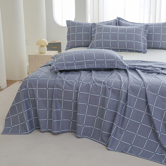 91家纺网 家纺一手货源 找家纺 优家居工厂店 2026新款13360纯棉床单单件印花全棉加厚大学生宿舍三件套 春风恋情