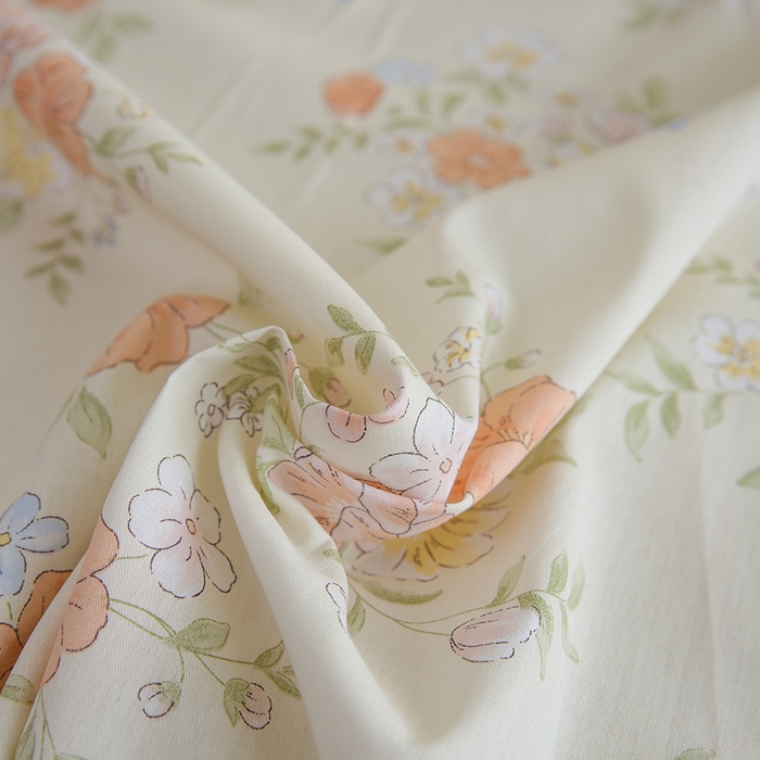 91家纺网 家纺一手货源 找家纺 优家居工厂店 2026新款13360纯棉床单单件印花全棉加厚大学生宿舍三件套 春日恋歌