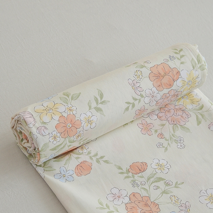 91家纺网 家纺一手货源 找家纺 优家居工厂店 2026新款13360纯棉床单单件印花全棉加厚大学生宿舍三件套 春日恋歌