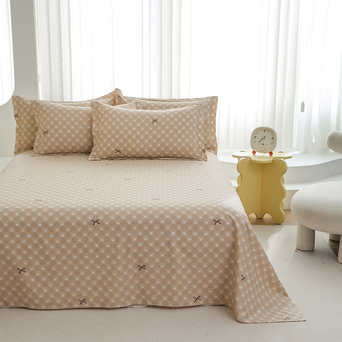 91家纺网 家纺一手货源 找家纺 优家居工厂店 2026新款13360纯棉床单单件印花全棉加厚大学生宿舍三件套 黛丽丝