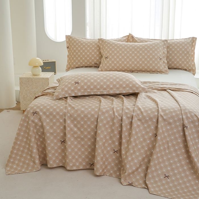 91家纺网 家纺一手货源 找家纺 优家居工厂店 2026新款13360纯棉床单单件印花全棉加厚大学生宿舍三件套 黛丽丝