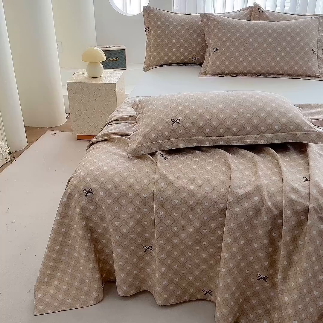91家纺网 家纺一手货源 找家纺 优家居工厂店 2026新款13360纯棉床单单件印花全棉加厚大学生宿舍三件套 黛丽丝