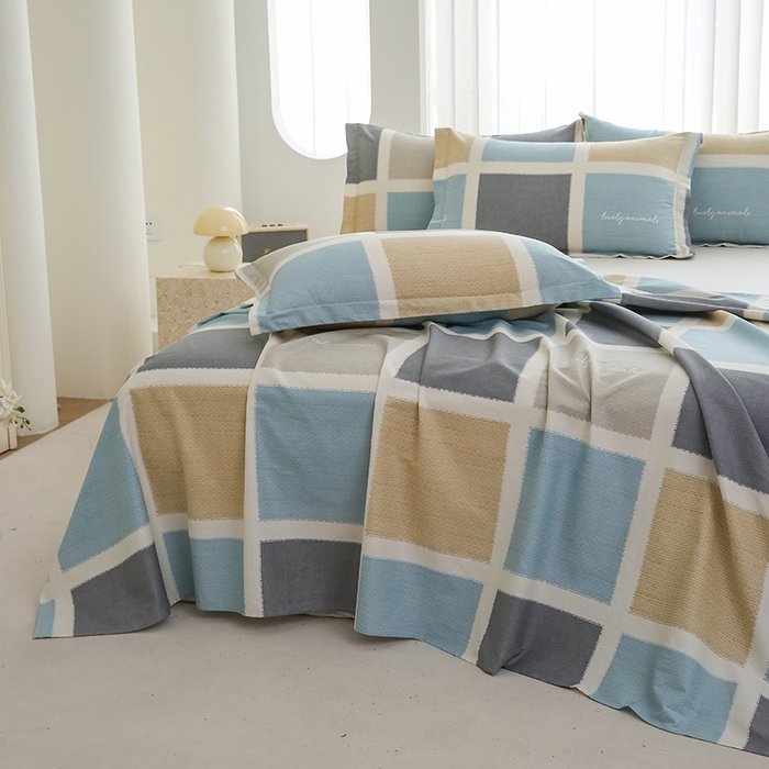 91家纺网 家纺一手货源 找家纺 优家居工厂店 2026新款13360纯棉床单单件印花全棉加厚大学生宿舍三件套 范特西