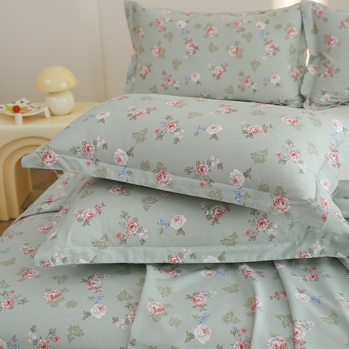 91家纺网 家纺一手货源 找家纺 优家居工厂店 2026新款13360纯棉床单单件印花全棉加厚大学生宿舍三件套 古香雅韵-绿