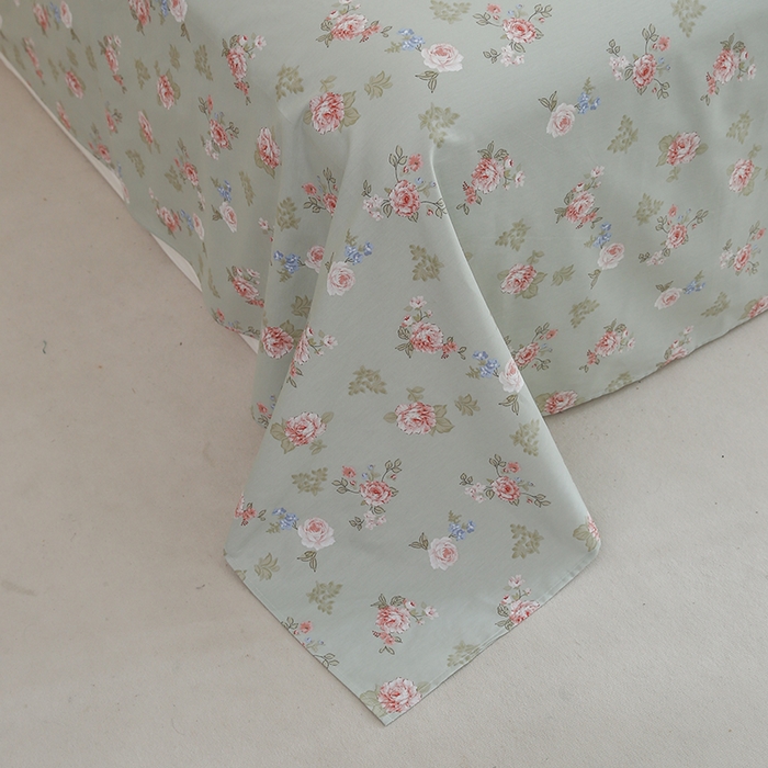 91家纺网 家纺一手货源 找家纺 优家居工厂店 2026新款13360纯棉床单单件印花全棉加厚大学生宿舍三件套 古香雅韵-绿