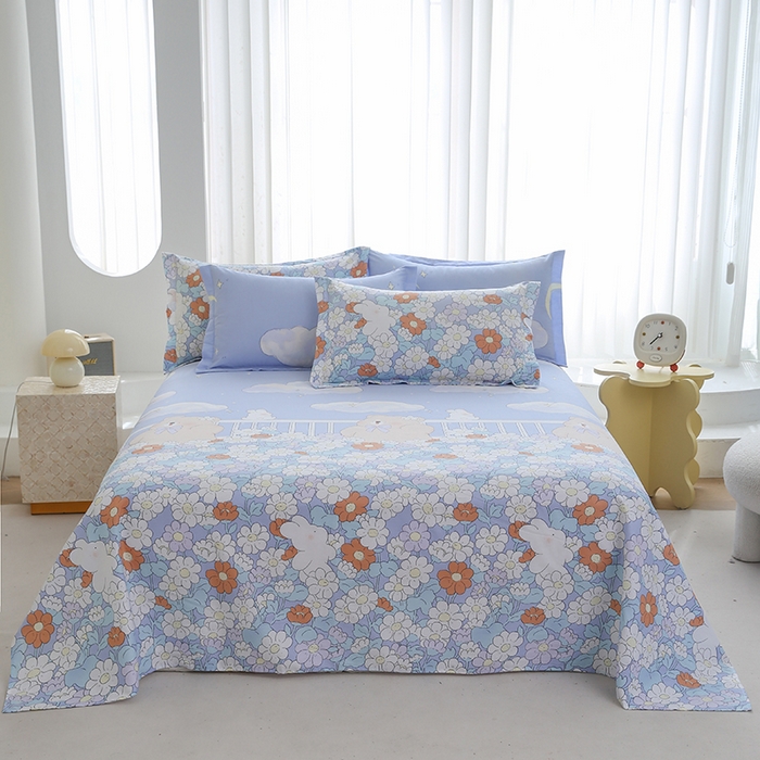 优家居工厂店 2026新款13360纯棉床单单件印花全棉加厚大学生宿舍三件套 憨憨熊