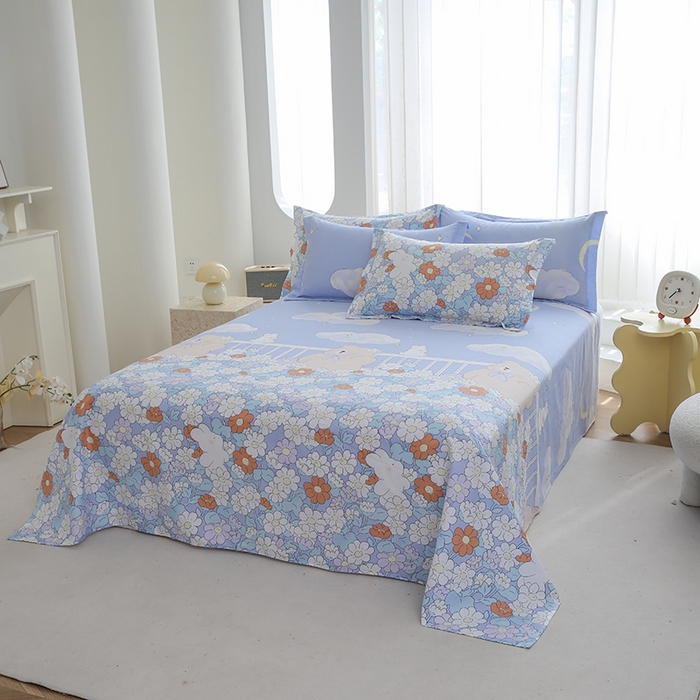 91家纺网 家纺一手货源 找家纺 优家居工厂店 2026新款13360纯棉床单单件印花全棉加厚大学生宿舍三件套 憨憨熊