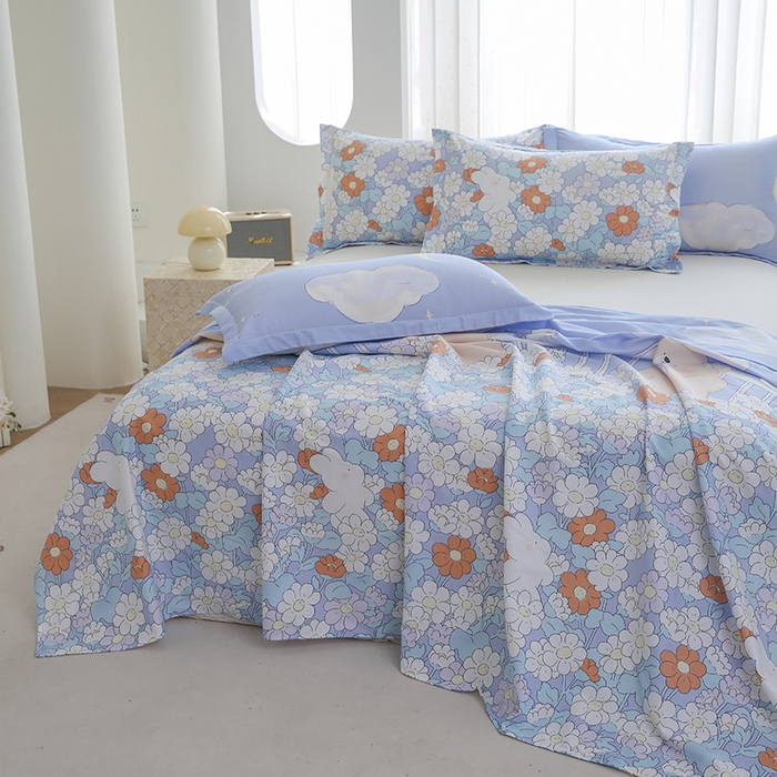 91家纺网 家纺一手货源 找家纺 优家居工厂店 2026新款13360纯棉床单单件印花全棉加厚大学生宿舍三件套 憨憨熊