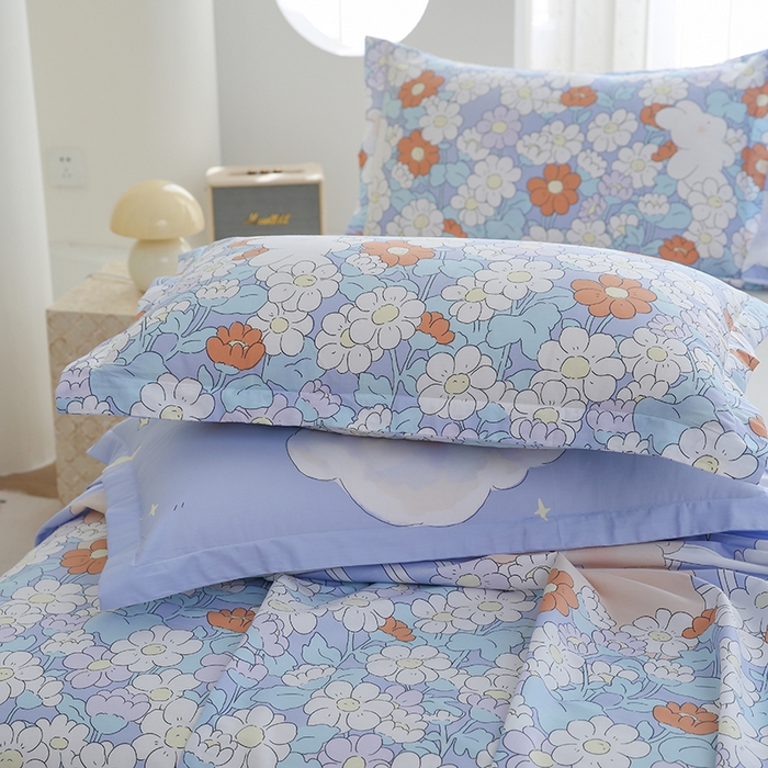 91家纺网 家纺一手货源 找家纺 优家居工厂店 2026新款13360纯棉床单单件印花全棉加厚大学生宿舍三件套 憨憨熊