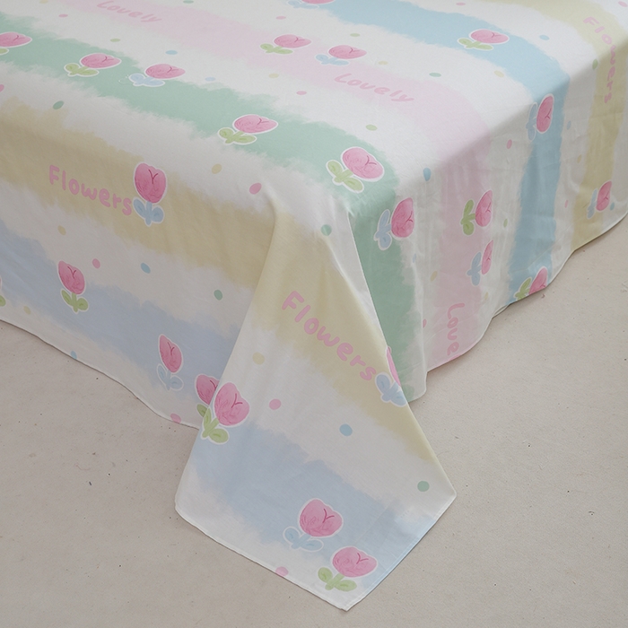 91家纺网 家纺一手货源 找家纺 优家居工厂店 2026新款13360纯棉床单单件印花全棉加厚大学生宿舍三件套 禾郁