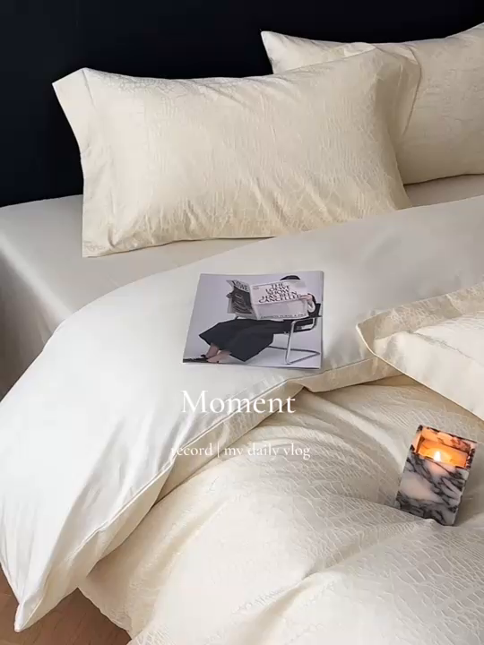 91家纺网 家纺一手货源 找家纺 涵美人家纺 2025新款长绒棉真50双股高支全棉提花四件套纯棉 喜玛034