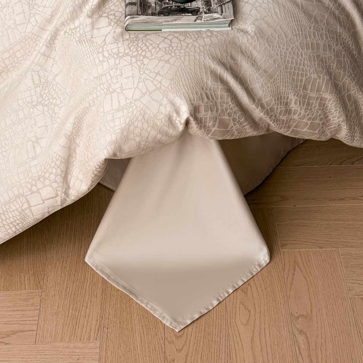 91家纺网 家纺一手货源 找家纺 涵美人家纺 2025新款长绒棉真50双股高支全棉提花四件套纯棉 喜玛125