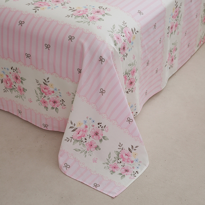 91家纺网 家纺一手货源 找家纺 优家居工厂店 2026新款13360纯棉床单单件印花全棉加厚大学生宿舍三件套 花香语意