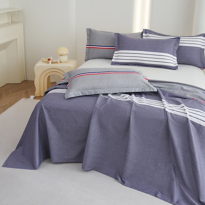 91家纺网 家纺一手货源 找家纺 优家居工厂店 2026新款13360纯棉床单单件印花全棉加厚大学生宿舍三件套 华尔兹