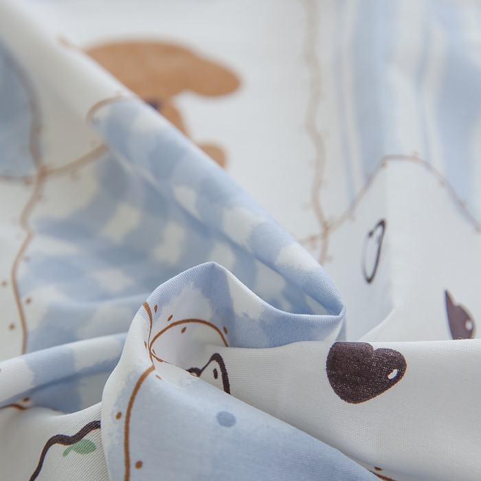 91家纺网 家纺一手货源 找家纺 优家居工厂店 2026新款13360纯棉床单单件印花全棉加厚大学生宿舍三件套 兰黛小熊