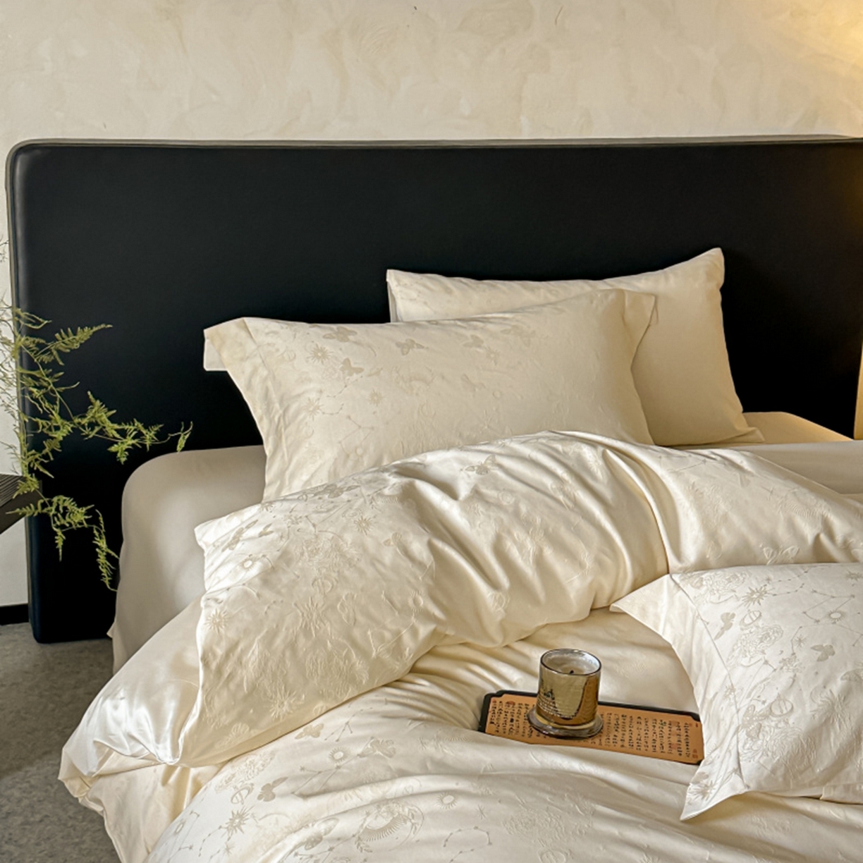 91家纺网 家纺一手货源 找家纺 涵美人家纺 2025新款长绒棉真50双股高支全棉提花四件套纯棉 星辰034