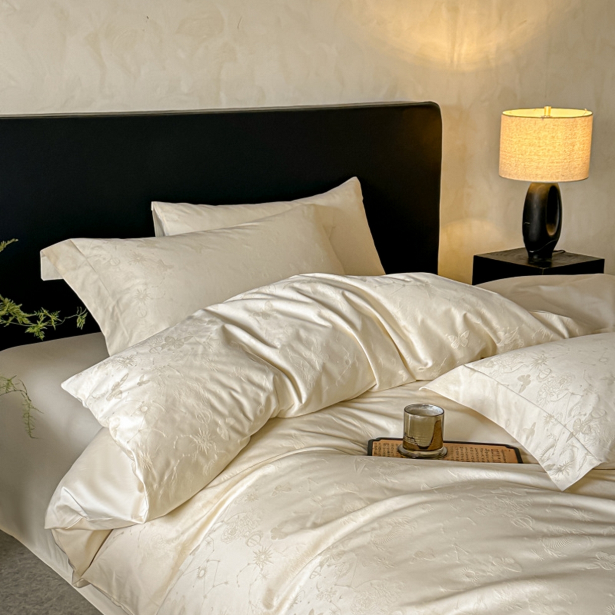 91家纺网 家纺一手货源 找家纺 涵美人家纺 2025新款长绒棉真50双股高支全棉提花四件套纯棉 星辰034