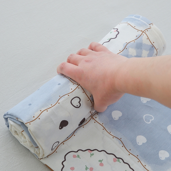 91家纺网 家纺一手货源 找家纺 优家居工厂店 2026新款13360纯棉床单单件印花全棉加厚大学生宿舍三件套 兰黛小熊